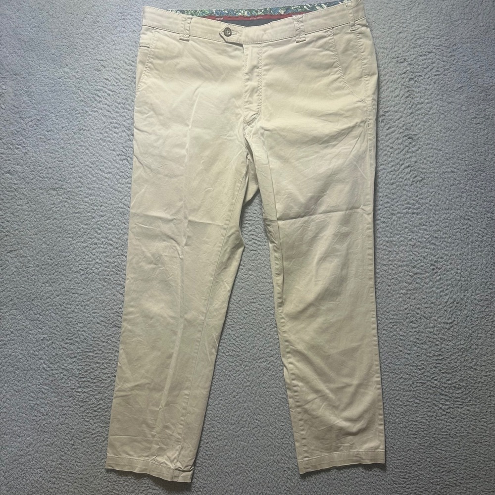 Meyer Bonn Mens Beige Chino Pants Straight Leg‎ Khaki Trousers Size 54 37x33